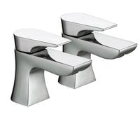 Bristan Hourglass Contemporary Basin Taps Chrome HOU 1 2 C