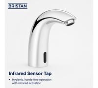 Bristan IRBS1-CP Infrared Sensor Basin Tap Chrome Automatic Swan Spout WRAS