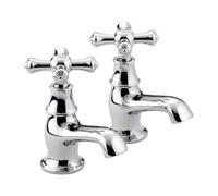Bristan K 1/2 C Colonial Traditional Chrome Basin Taps 1 Pair Chrome On Brass