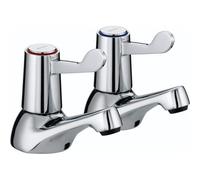 Bristan Value Lever Basin Taps with Ceramic Disc Valves | Chrome | Metal | 45mm x 90mm x 105mm