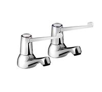 Bristan Lever Basin Taps with 6in Lever & Ceramic Disc Valves Chrome, Chrome Plated