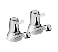 Bristan Lever Bathroom Taps, Chrome Pillar Bath taps, VAL2 3/4 C CD | Matching basin taps available, 3" levers