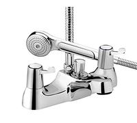 Bristan Lever Bathroom Taps, Deck Mounted Chrome Bath Shower Mixer tap | VAL2 BSM C CD, Matching basin taps available, 3" levers