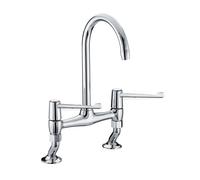 Bristan Lever Ceramic Disc Bridge Deck Sink Mixer 6" - Chrome