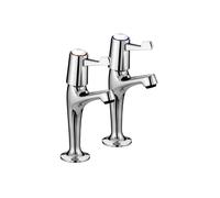 Bristan Lever Ceramic Disc High Neck Sink Pillar Taps 3" (Pair) - Chrome