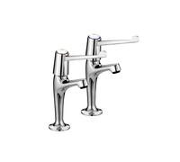 Bristan Lever Ceramic Disc High Neck Sink Pillar Taps 6" (Pair) - Chrome