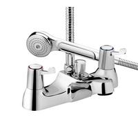 Bristan Lever Deck Mounted Bath Shower Mixer Tap + Hose + Shower Head