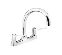 Bristan Lever Deck Sink Mixer Chrome with 6in Levers & Ceramic Disc Valves, Chrome Plated