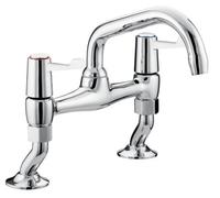 Bristan Lever Pillar Bridge Sink Mixer Chrome with Ceramic Disc Valves, Chrome Plated