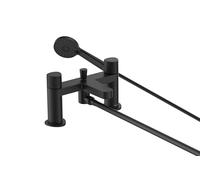 Bristan LISO Bath Shower Mixer with Easy Clean Handset, Deck Mounted, Black Finish
