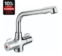 Bristan Manhattan Sink Mixer with Easyfit Installation, Deck Mounted Kitchen Taps Mixers, Chrome Finish
