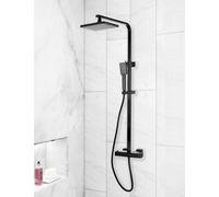 Bristan Matt Black Rear-Fed Square Bar Mixer Shower With Drench Head And Handset - Lifetime Guarantee