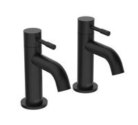 Bristan Mila 3/4 Blk Bath Pillar Taps Pair 3/4" Tap Black Finish