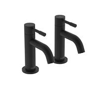 Bristan Mila Basin Pillar Taps Black (MI 1/2 BLK) | MI 1/2 BLK, Modern design, Bathroom sink taps, Matching bath taps available, Lifetime Cover