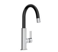 Bristan MLB SNK BLK Melba Kitchen Sink Mixer Tap with Swivel Spout, Black | Modern Design, Swivel spout, Single lever operation, Striking black and chrome styling, Kitchen mixer tap, Lifetime Cover