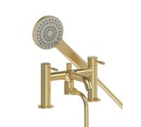 Bristan Molida Bath Shower Mixer with Easy Clean Handset, Deck Mounted, Brushed Brass Finish