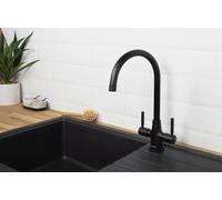 Bristan Monza Easyfit Dual Lever Kitchen Mixer Tap - Black MZ SNK EF BLK