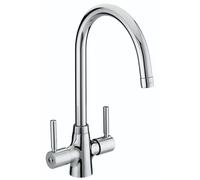 Bristan Monza Kitchen Tap - swivel spout, two lever EasyFit chrome kitchen sink tap, MZ SNK EF C