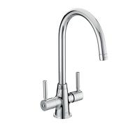 Bristan Monza Kitchen Tap - swivel spout, two lever EasyFit chrome kitchen sink tap, MZ SNK EF C