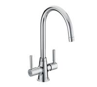 Bristan Monza Kitchen Tap - swivel spout, two lever EasyFit chrome kitchen sink tap, MZ SNK EF C