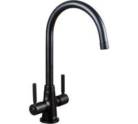 Bristan Monza Kitchen Tap - swivel spout, two lever EasyFit black kitchen sink tap, MZ SNK EF BLK
