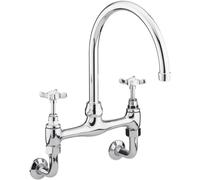 Bristan N WMDSM C 1901 Wall Mounted Bridge Kitchen Sink Mixer Tap with Swivel Spout, Chrome