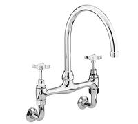 Bristan N WMDSM C 1901 Wall Mounted Bridge Kitchen Sink Mixer Tap with Swivel Spout, Chrome