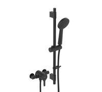 Bristan Onza Thermostatic Exposed Mini Valve Mixer Shower With Riser Kit - Black