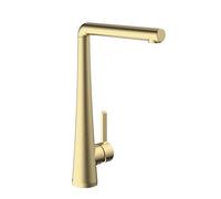 Bristan Pine Kitchen Tap - Swivel spout, eco Start, Single Lever EasyFit Brushed Brass Kitchen Sink tap, PNE EFSNK BB