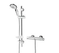 Bristan PM SHXMMCTFF C Prism Cool Touch Bar Mixer with Adjustable Riser Rail Multi Mode handset and Fast fit Wall fixings, Chrome