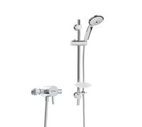 Bristan PM2 SQSHXAR C Prism Exposed Sequential Shower Valver Riser, Chrome, Adjustable Kit