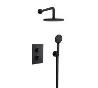 Bristan Prism, Concealed Thermostatic Shower Kit with Three Outlets, Safe Touch Technology, Black Finish