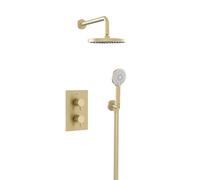 Bristan Prism, Concealed Thermostatic Shower Kit with Three Outlets, Safe Touch Technology, Brushed Brass Finish