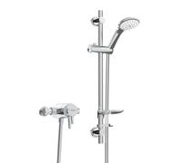 Bristan Prism Exposed Concentric Shower Valve with Adjustable Riser Kit | Chrome | Brass | 158mm x 650mm x 132mm