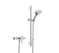 Bristan Prism Exposed Sequential Shower Valve with Adjustable Riser Kit | Chrome | Brass | 158mm x 650mm x 110mm