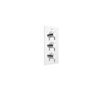 Bristan Prism Recessed Thermostatic Dual Control Shower Valve with Two Integral Stopcocks | Chrome | Brass | 165mm x 355mm x 110mm
