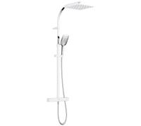 Quadrato Safe Touch Adjustable Thermostatic Rigid Riser Bar Shower Chrome