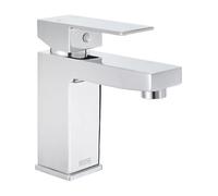 Bristan Qubo Bathroom Taps, Chrome Basin Mixer tap | QB BAS C, Modern design, Includes clicker waste, Bathroom sink taps, Matching shower and bath taps available, Lifetime Cover