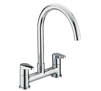 Bristan Quest Deck Sink Mixer with Ceramic Disc Valves, Deck Mounted Kitchen Taps Mixers, Chrome Finish