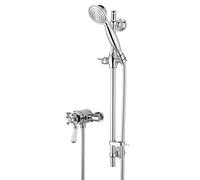 Bristan Regency 2 Thermostatic Surface Mounted Shower Valve with Adjustable Riser | Chrome | Brass | 175mm x 600mm x 135mm