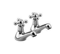 Bristan Regency 3/4 Chrome Bath Pillar Taps Pair 3/4" Tap