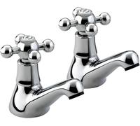 Bristan Regency Basin Pillar Taps for Bathroom Sink, Brass Sink Faucet, Chrome -