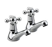 Bristan Regency Basin Pillar Taps for Bathroom Sink, Brass Sink Faucet, Chrome - R 1/2 C