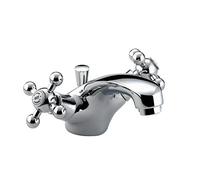 Bristan Regency Traditional Bathroom Taps, Chrome Basin Mixer tap | R BAS C, Traditional design, Includes pop-up waste, bathroom sink taps, Matching shower & bath taps available, Lifetime Cover