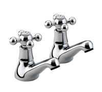 Bristan Renaissance 2 1/2 Chrome Basin Pillar Taps Pair 1/2" Tap