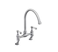 Bristan Renaissance Deck Kitchen Sink Mixer Tap | Brushed Nickel | Brass | 240mm x 340mm