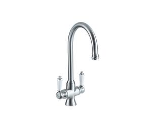 Bristan Renaissance Easyfit Kitchen Sink Mixer Tap including Base | Brushed Nickel | Brass | 150mm x 365mm