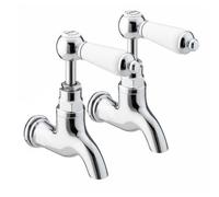 Bristan Renaissance Kitchen Sink Bib Taps | Chrome | Brass | 30mm x 125mm