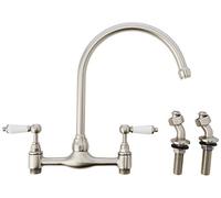 Bristan Renaissance Traditional Bridge Kitchen Tap, Brushed Nickel
