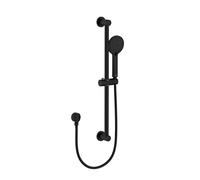 Bristan Round Riser Rail Shower Kit and Wall Outlet, Wall Mounted, Black Finish
